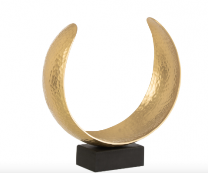 Ljuslykta Metall Moon Dekoration Guld 25,5x10x26 cm , hemmetshjarta.se