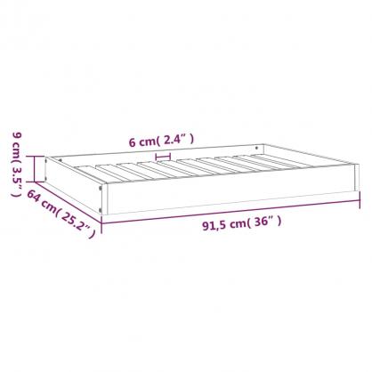 Hundbdd 91,5x64x9 cm vit massiv furu , hemmetshjarta.se