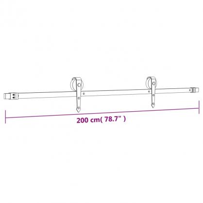 Skjutdrr med beslag 100x210 cm massiv furu svart , hemmetshjarta.se