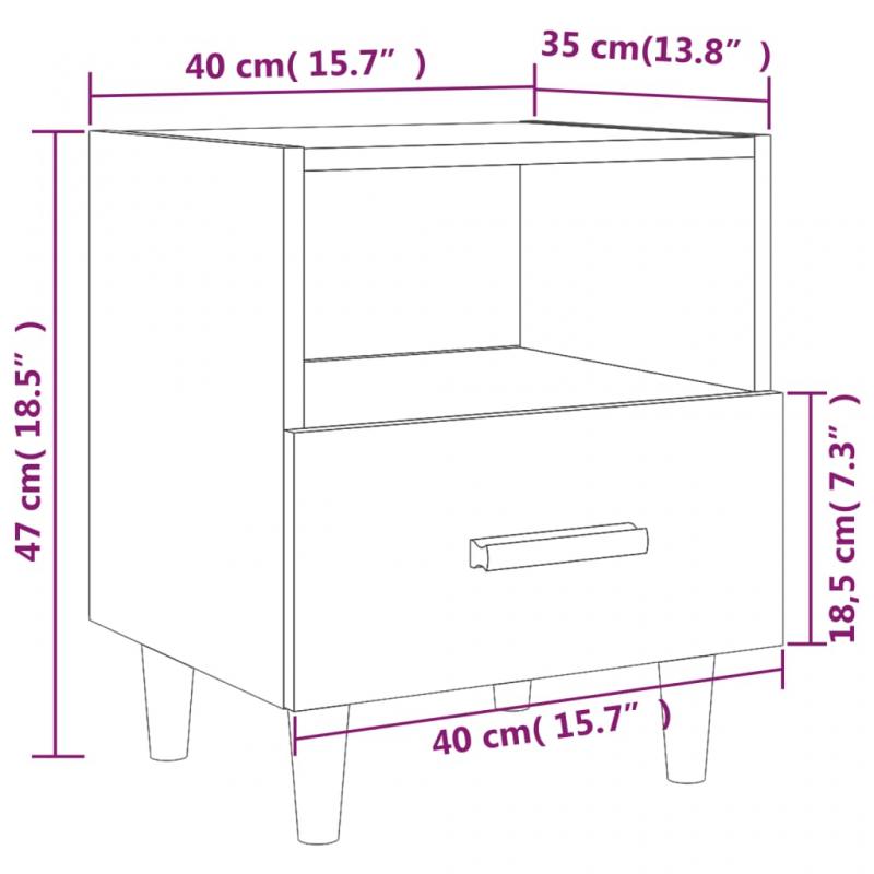 Sngbord Nattduksbord ek rkfrgad 40x35x47 cm , hemmetshjarta.se