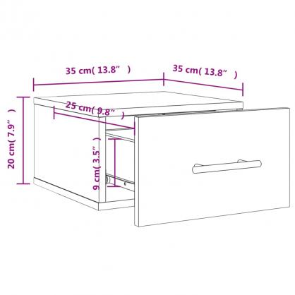 Vggmonterad sngbord betonggr 35x35x20 cm , hemmetshjarta.se