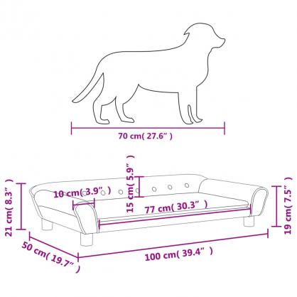 Hundbdd sammet 100x50x21 cm rosa , hemmetshjarta.se