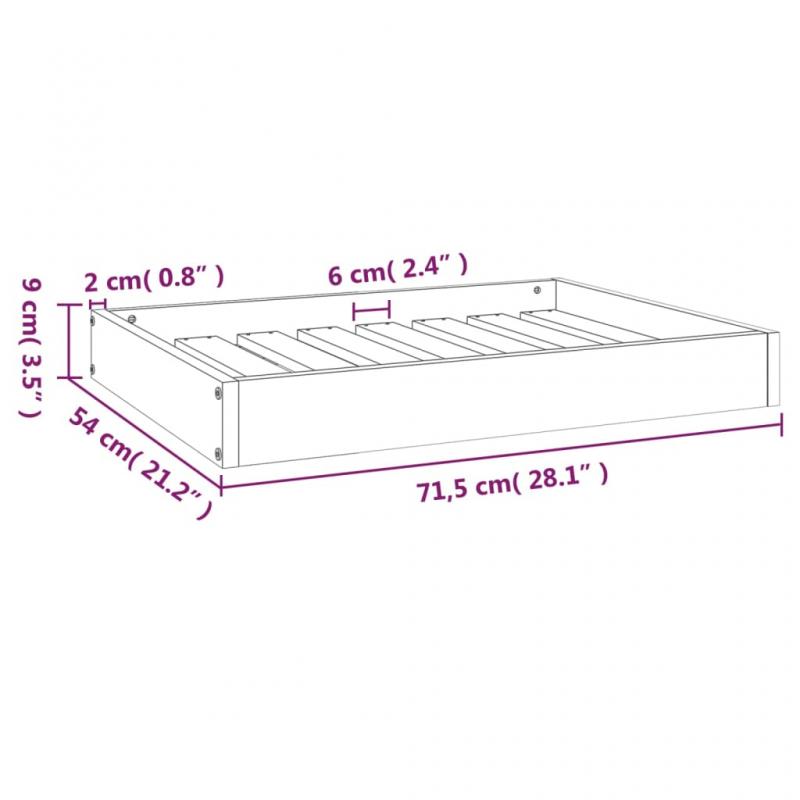 Hundbdd 71,5x54x9 cm honungsbrun massiv furu , hemmetshjarta.se