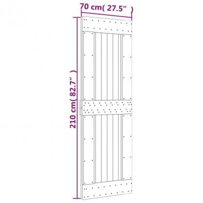 Skjutdrr med beslag 070x210 cm massiv furu svart , hemmetshjarta.se