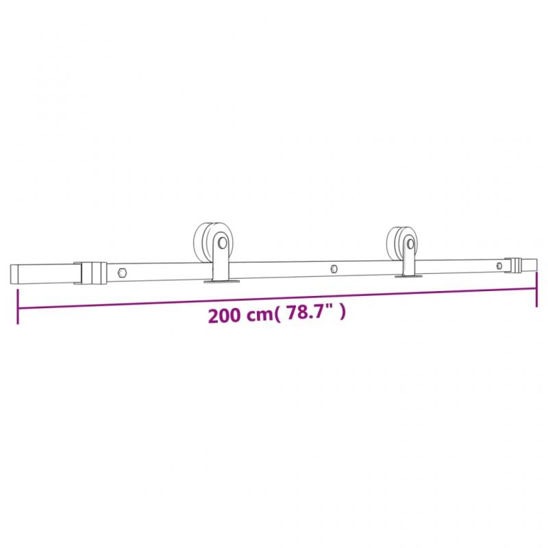 Skjutdrr med beslag 100x210 cm massiv furu svart , hemmetshjarta.se