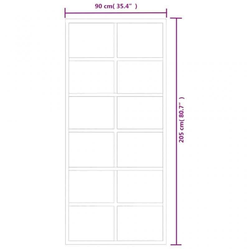 Skjutdrr ESG-glas och aluminium 90x205 cm svart , hemmetshjarta.se