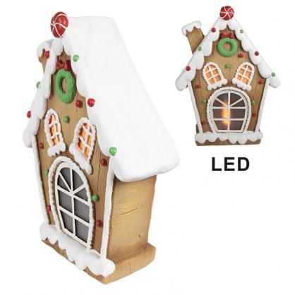 Juldekoration Hus med LED Brun 27x11x36 cm , hemmetshjarta.se