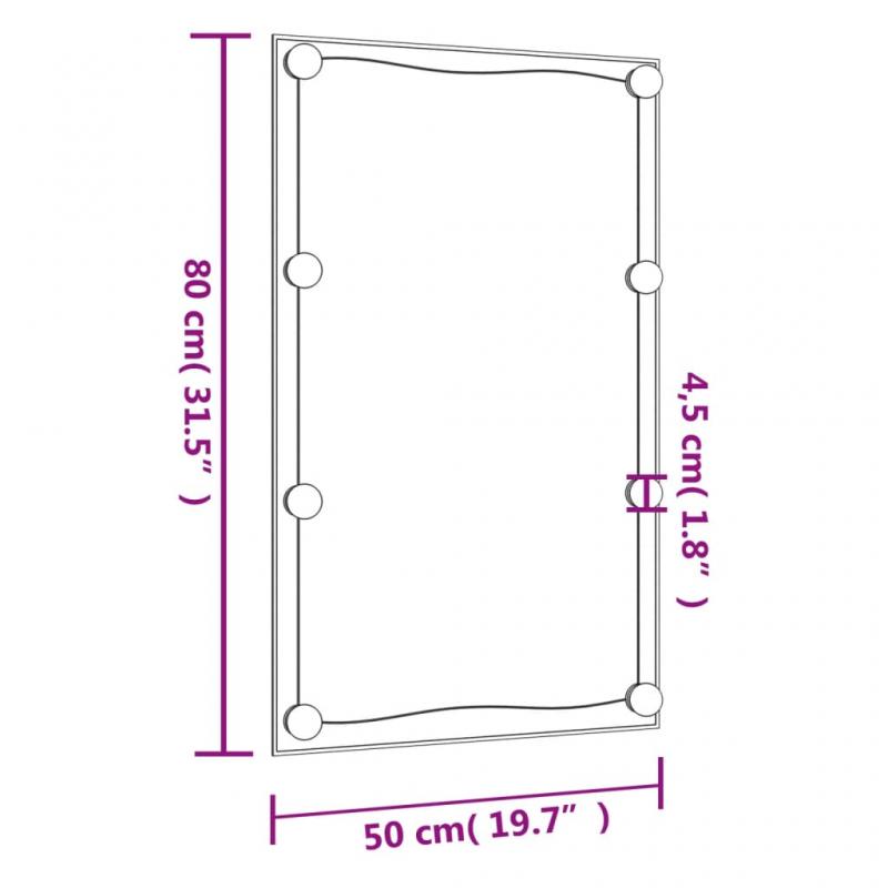 XX Vggspegel med LED-belysning rektangulr 50x80 cm glas , hemmetshjarta.se