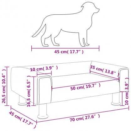 Hundbdd sammet 70x45x26,5 cm mrkgr , hemmetshjarta.se