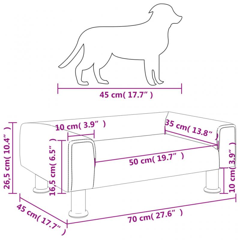 Hundbdd sammet 70x45x26,5 cm mrkgr , hemmetshjarta.se