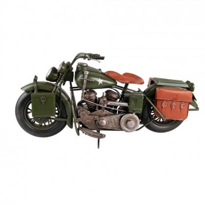 Dekoration Figur Metalldekoration Motorcykel 38x15x19 Cm Grnt jrn , hemmetshjarta.se