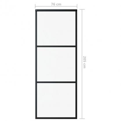 Skjutdrr ESG-glas och aluminium 76x205 cm svart , hemmetshjarta.se