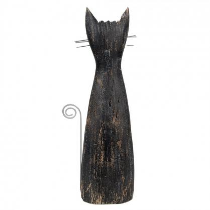 Dekoration Figur Djur Katt 31 Cm Svart tr , hemmetshjarta.se