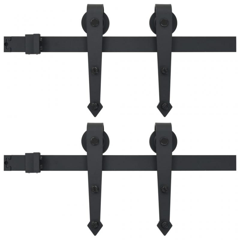 Skjutdrrsbeslag 2 st 200 cm stl svart , hemmetshjarta.se