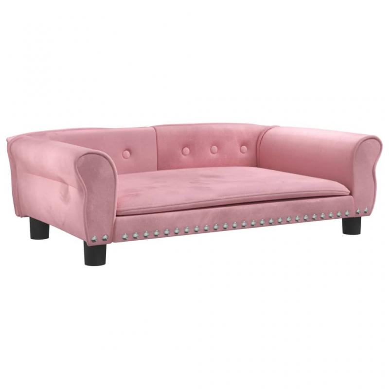 Hundbdd sammet 95x55x30 cm rosa , hemmetshjarta.se