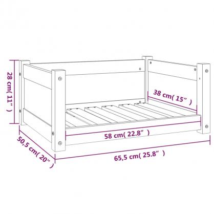 Hundbdd 65,5x50,5x28 cm honungsbrun cm massiv furu , hemmetshjarta.se