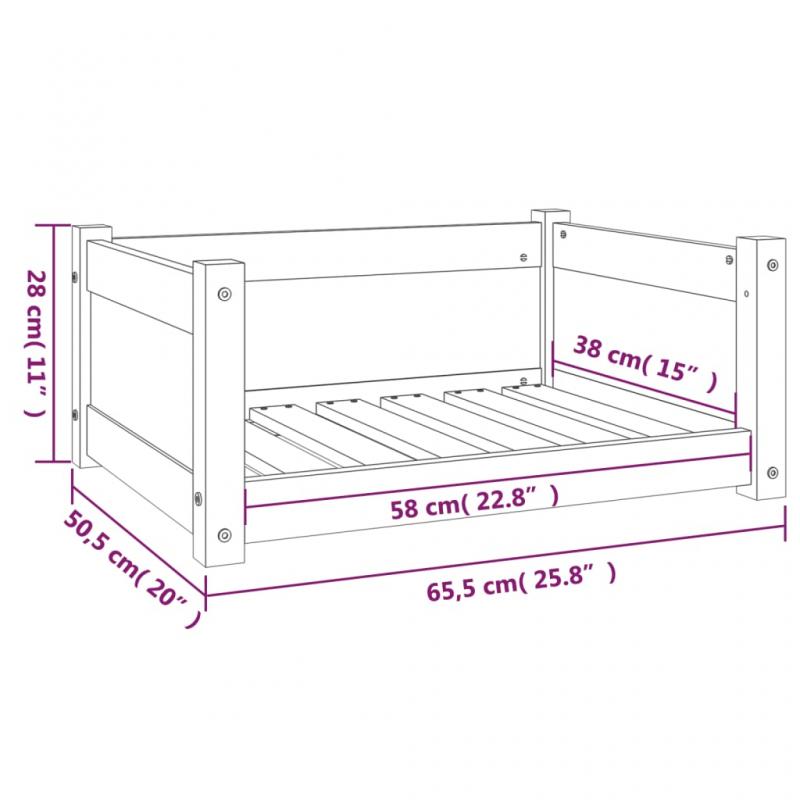 Hundbdd 65,5x50,5x28 cm honungsbrun cm massiv furu , hemmetshjarta.se