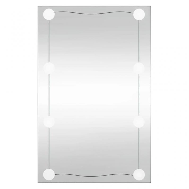 Vggspegel med LED-belysning 40x60 cm glas rektangulr , hemmetshjarta.se