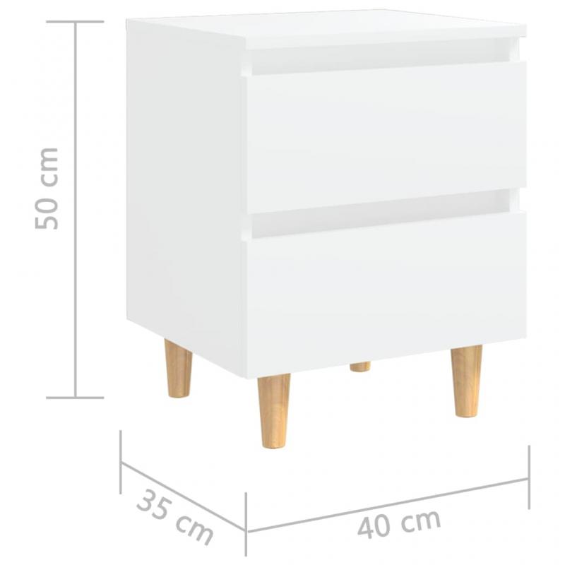 Sngbord Nattduksbord vit med massiva furuben 40x35x50 cm , hemmetshjarta.se