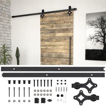 Skjutdrrsbeslag SKIEN 200 cm stl svart , hemmetshjarta.se