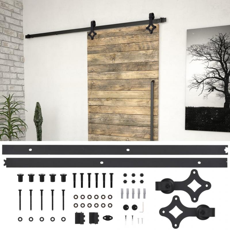 Skjutdrrsbeslag SKIEN 200 cm stl svart , hemmetshjarta.se