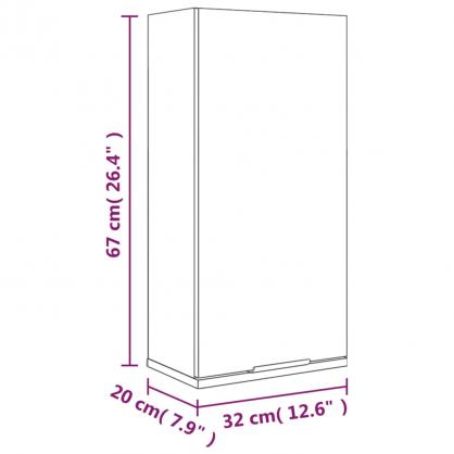 Badrumsskp vggmonterat 32x20x67 cm rkfrgad ek , hemmetshjarta.se