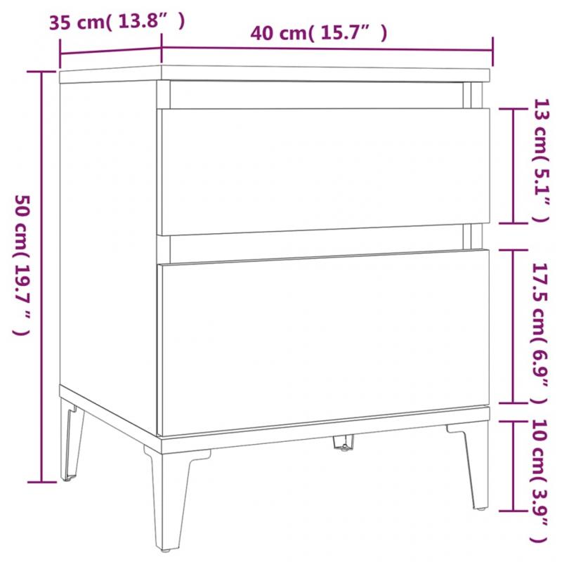 Sngbord Rkfrgad ek 40x35x50 cm , hemmetshjarta.se