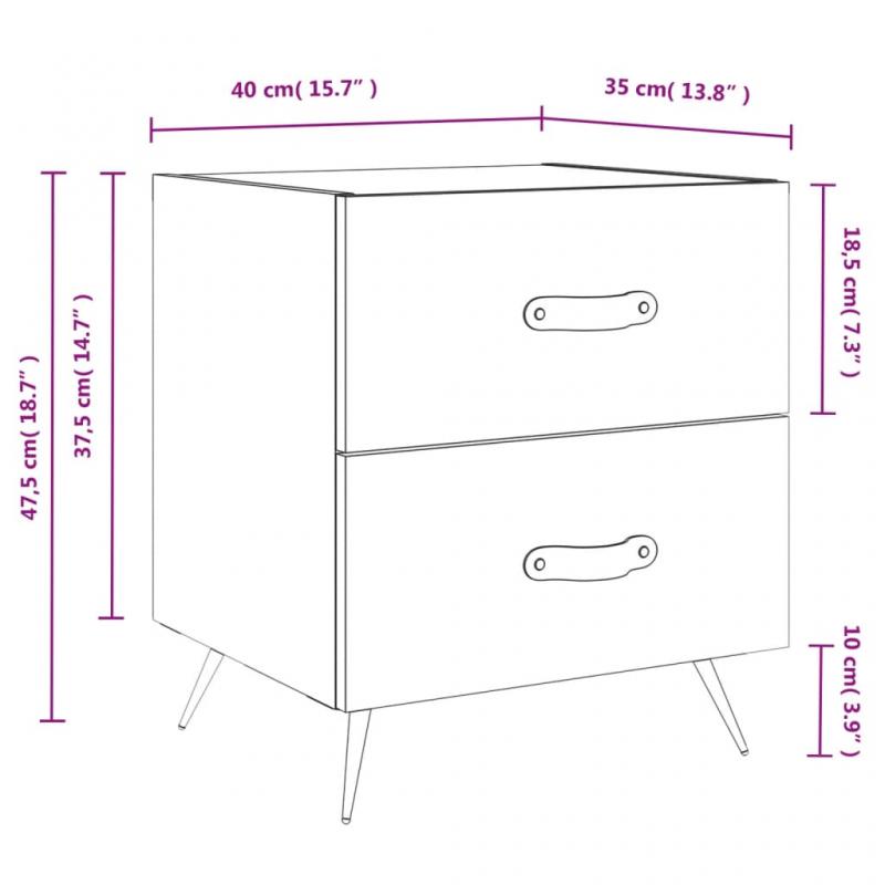 Sngbord Nattduksbord svart 40x35x47,5 cm , hemmetshjarta.se