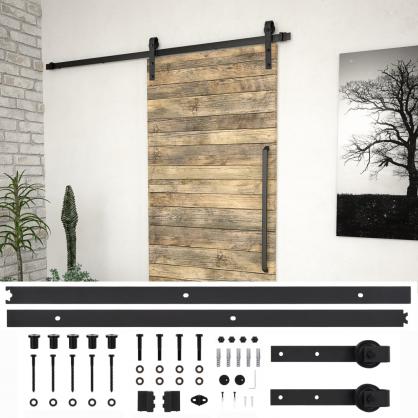 Skjutdrrsbeslag SKIEN 200 cm stl svart , hemmetshjarta.se