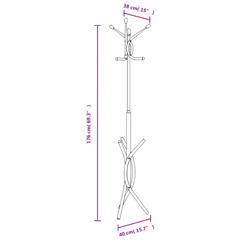 Kldhngare Kldstllning svart 176 cm pulverlackerat jrn , hemmetshjarta.se