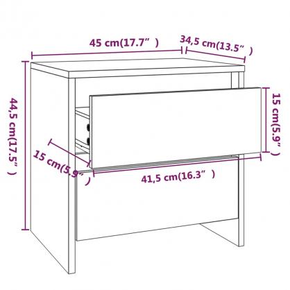 Sngbord Nattduksbord sonoma ek 45x34,5x44,5 cm , hemmetshjarta.se