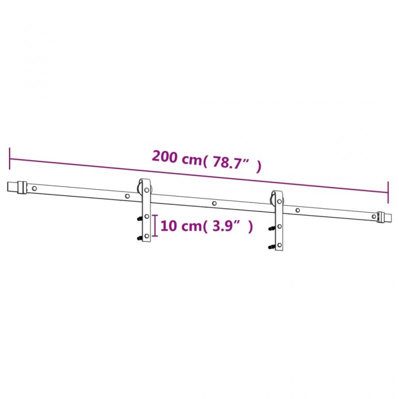 Skjutdrr med beslag 100x210 cm massiv furu vit , hemmetshjarta.se