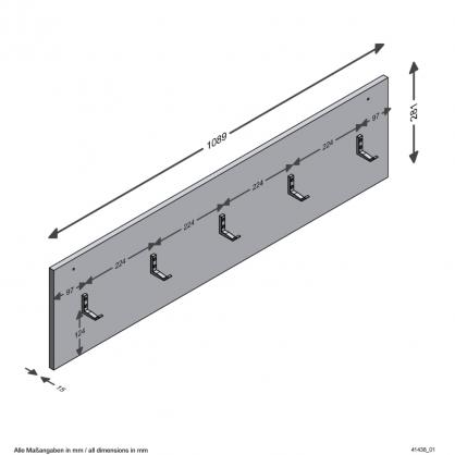 Kldhngare Vggmonterad 108,9x1,5x28,1 cm ek , hemmetshjarta.se