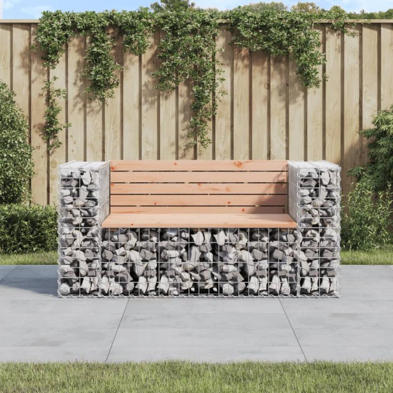 Trdgrdsbnk gabion-design 143x71x65,5 cm massivt douglastr , hemmetshjarta.se