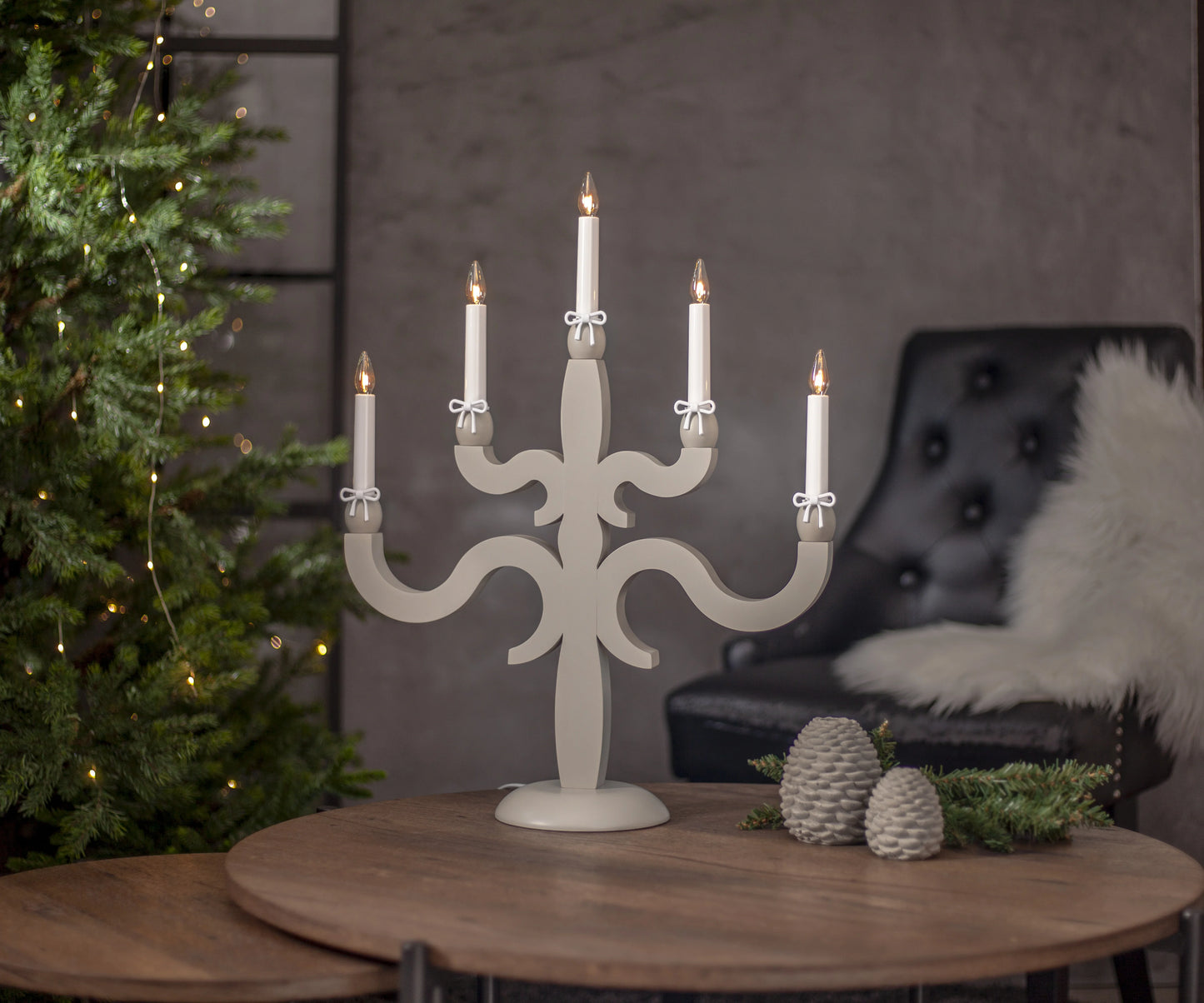 Adventsljusstake Ljusmanschett 7-pack Vit