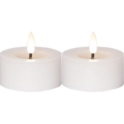 LED Värmeljus 2-pack Flamme Flow 7x5,5cm Vit