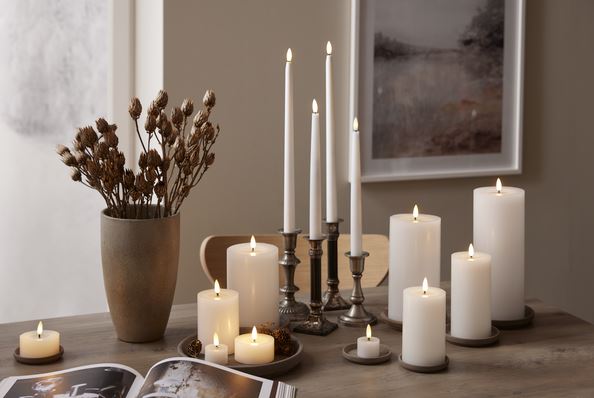 LED Värmeljus 2-pack Flamme Flow 7x5,5cm Vit