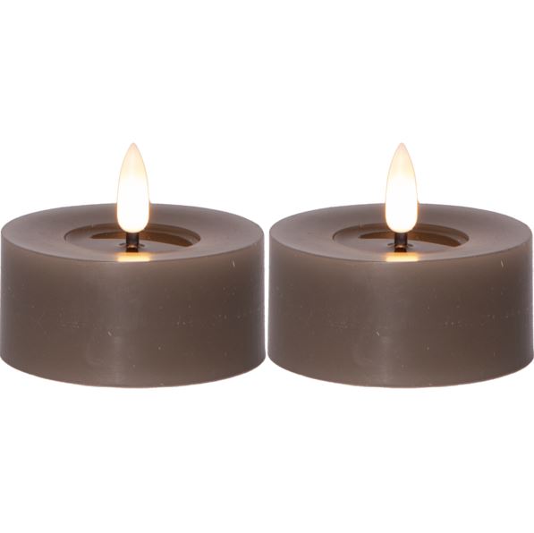 LED Värmeljus 2-pack Flamme Flow 7x5,5cm Mullvad