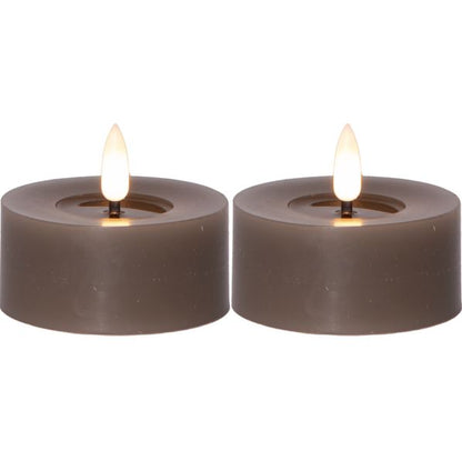 LED Värmeljus 2-pack Flamme Flow 7x5,5cm Mullvad