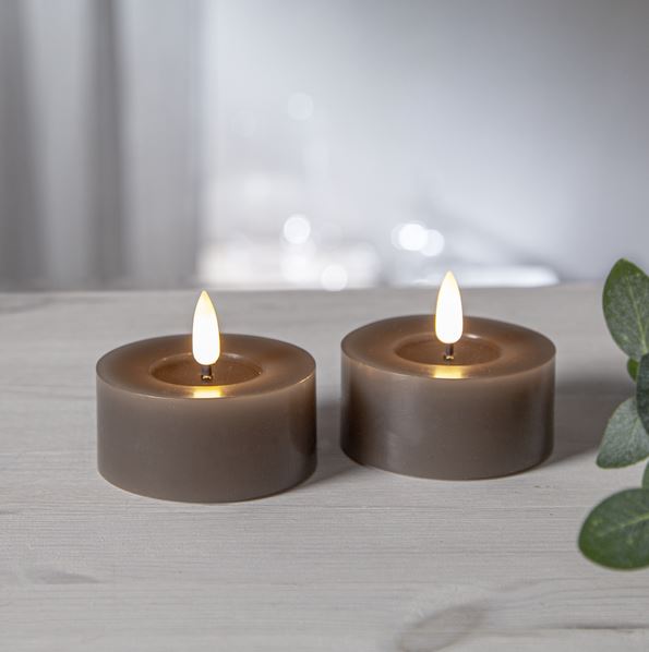 LED Värmeljus 2-pack Flamme Flow 7x5,5cm Mullvad