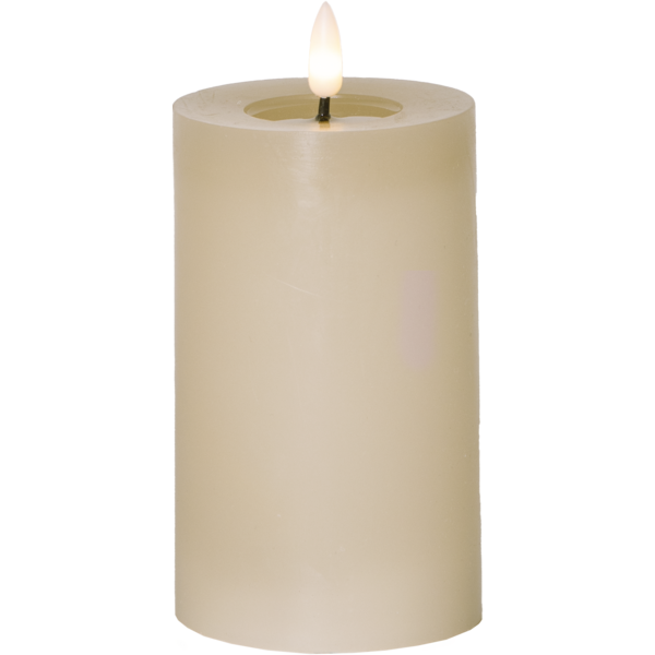 LED Blockljus Flamme Flow Beige 15 cm