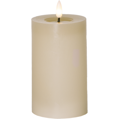 LED Blockljus Flamme Flow Beige 15 cm