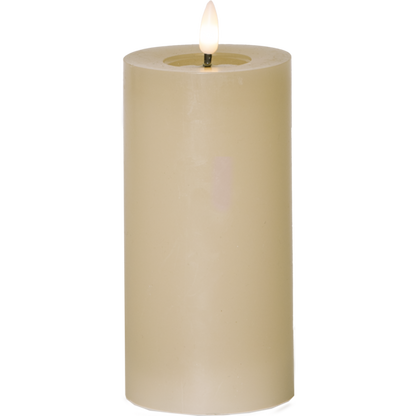 LED Blockljus Flamme Flow Beige 17,5 cm