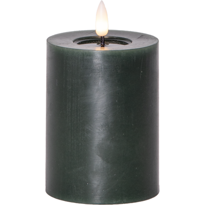 LED Blockljus Flamme Flow Grön 12,5 cm