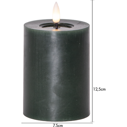 LED Blockljus Flamme Flow Grön 12,5 cm