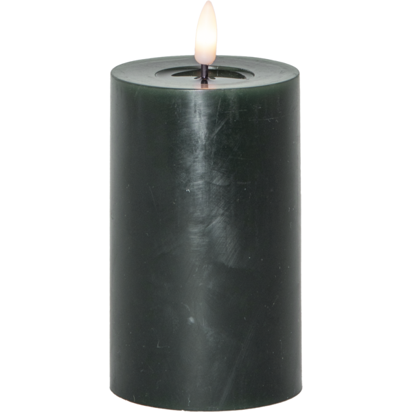 LED Blockljus Flamme Flow Grön 15 cm