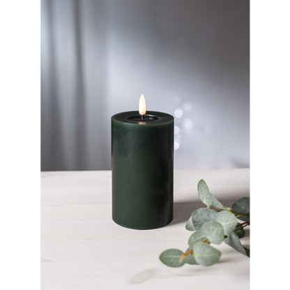 LED Blockljus Flamme Flow Grön 15 cm