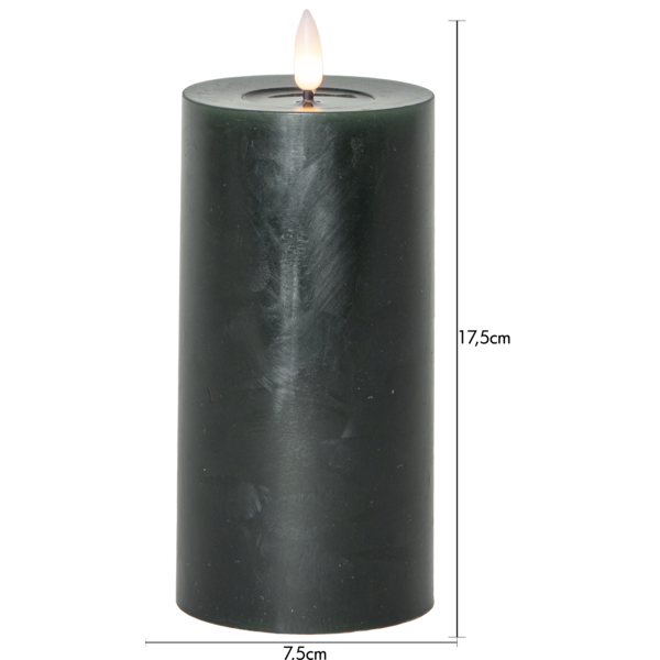 LED Blockljus Flamme Flow Grön 17,5 cm