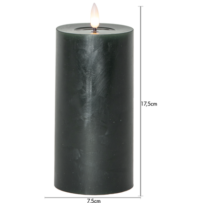 LED Blockljus Flamme Flow Grön 17,5 cm