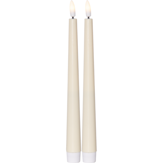 LED Antikljus 2-pack Flamme Candy Gul